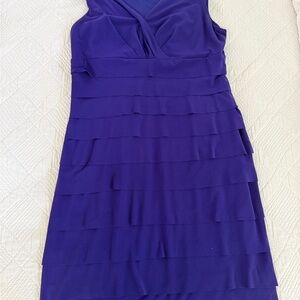 London Times Vibrant Purple Layered Mini Dress